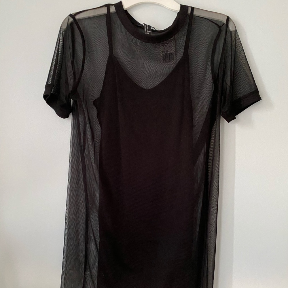 Forever 21 black Mesh T-Shirt mini dress size M